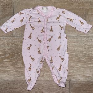 Kissy Kissy Pink Sophie La Girafe Print Playsuit 0-3 Months